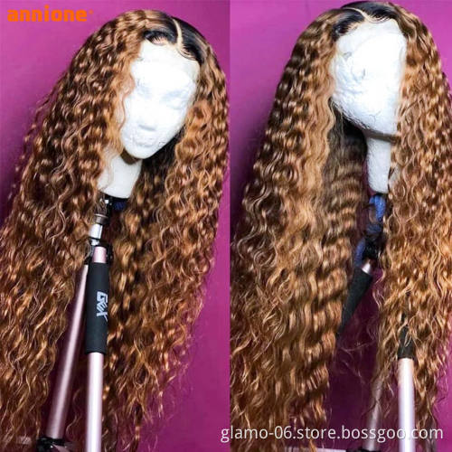 Highlight Ombre Brown Body Wave Lace Front Wig Pre Plucked Brazilian Lace Front Human Hair Wigs For Women Color #P4/27 #P4/30